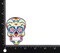 2.75" White Sugar Skull, Day of the Dead, Embroidered, Iron on Patch